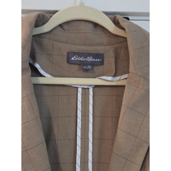 Eddie Bauer Windowpane Plaid Blazer Jacket Stretch Sz 2XL Pinstripe Sleeve - Picture 4 of 13